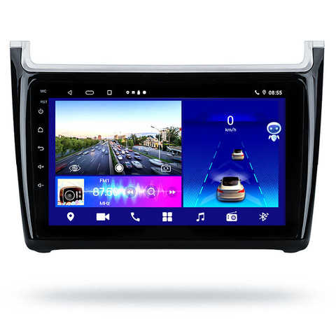 Pantalla táctil de 9 pulgadas para Volkswagen POLO 2008-2020 Multimedia 2 Din Audio estéreo Android 10 Radio de coche compatible con navegación WIFI