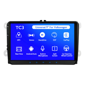 Nueva pantalla táctil de 9 pulgadas, Radio Android, Wifi automático, navegación en pantalla grande Android, máquina integrada, navegación GPS para Volkswagen