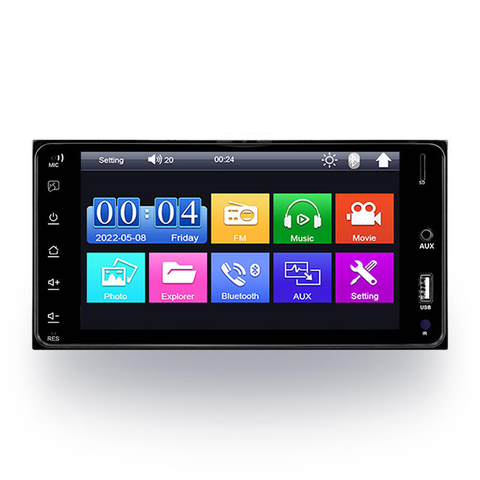 Radio de coche HD LCD pantalla táctil Audio BT Control táctil con vídeo de coche 7 pulgadas 1 Din Gps para coche reproductor Mp5 adecuado para Toyota